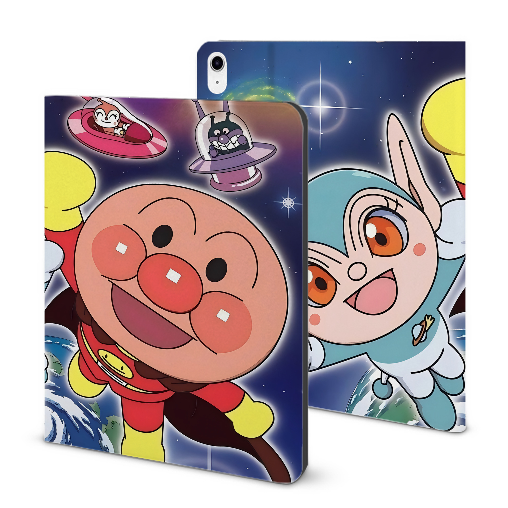 （画像用） アンパンマン Anpanman IPad ケース ブック型 PUレザー TPU 耐衝撃 軽量 薄型 ペン収納なし 全面保護 IPad 各モデル対応